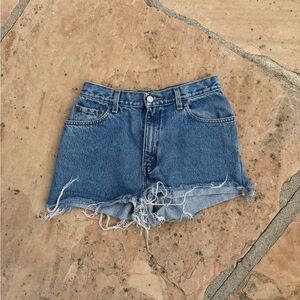 Vintage Levi’s distressed denim shorts